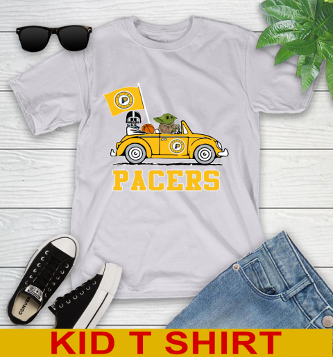 NBA Basketball Indiana Pacers Darth Vader Baby Yoda Driving Star Wars Shirt Youth T-Shirt 5