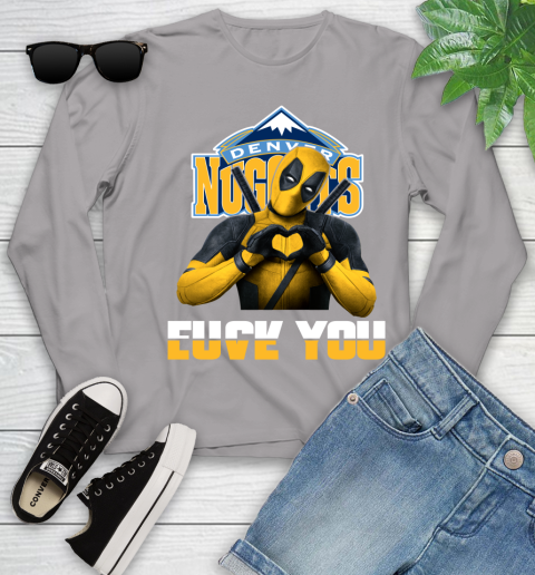 NBA Denver Nuggets Deadpool Love You Fuck You Basketball Sports Youth Long Sleeve 5