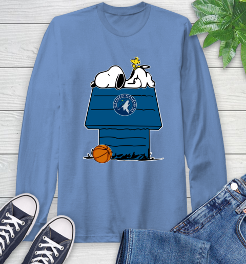 Minnesota Timberwolves NBA Basketball Snoopy Woodstock The Peanuts Movie Long Sleeve T-Shirt 11