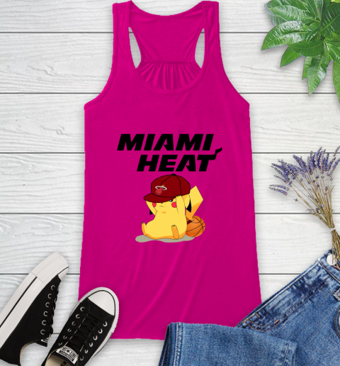 NBA Pikachu Basketball Sports Miami Heat Racerback Tank 8
