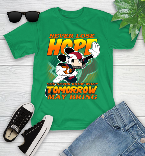 Houston Texans NFL Football Mickey Disney Never Lose Hope Youth T-Shirt 8