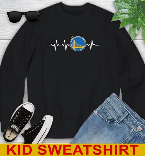 Golden State Warriors NBA Basketball Heart Beat Shirt Youth Sweatshirt