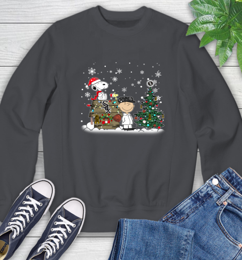 MLB Chicago White Sox Snoopy Charlie Brown Christmas Baseball Commissioner's Trophy Sweatshirt 6