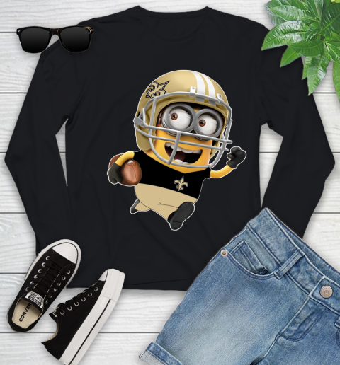 NFL New Orleans Saints Minions Disney Football Sports Youth Long Sleeve 2