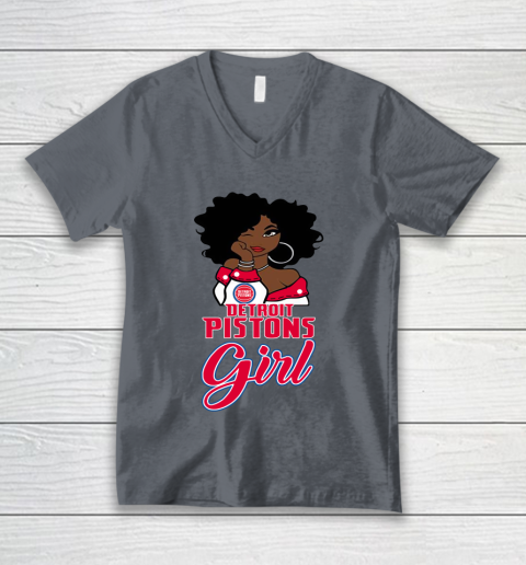 Detroit Pistons Girl NBA V-Neck T-Shirt 5