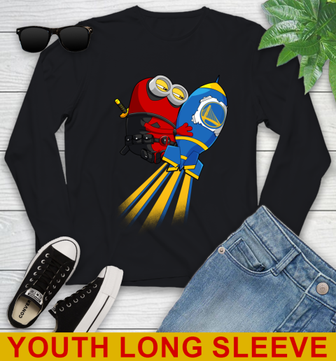 NBA Basketball Golden State Warriors Deadpool Minion Marvel Shirt Youth Long Sleeve