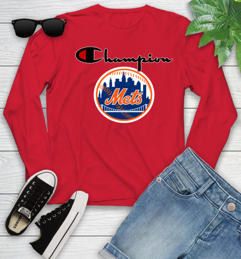 MLB Baseball New York Mets Champion Shirt Youth Long Sleeve 9