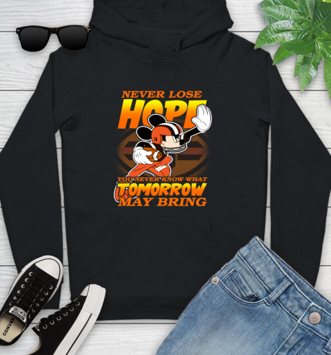 Cleveland Browns NFL Football Mickey Disney Never Lose Hope Youth Hoodie