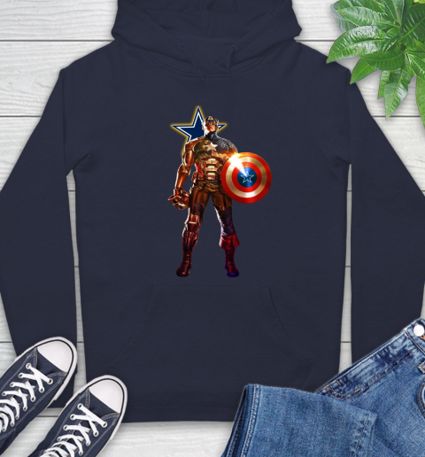 NFL Captain America Marvel Avengers Endgame Football Sports Dallas Cowboys Hoodie 4