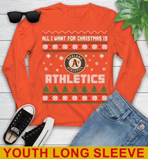 MLB All I Want For Christmas Is Oakland Athletics Baseball Sports 119