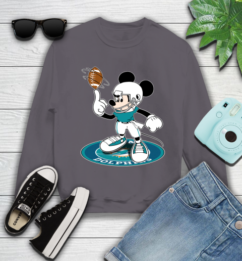 NFL Football Miami Dolphins Cheerful Mickey Disney Shirt Youth Sweatshirt 5