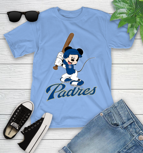 MLB Baseball San Diego Padres Cheerful Mickey Mouse Shirt Youth T-Shirt 11