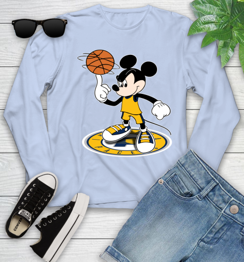 NBA Basketball Indiana Pacers Cheerful Mickey Disney Shirt Youth Long Sleeve 9