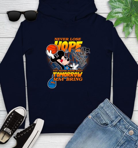 New York Knicks NBA Basketball Mickey Disney Never Lose Hope Youth Hoodie 3
