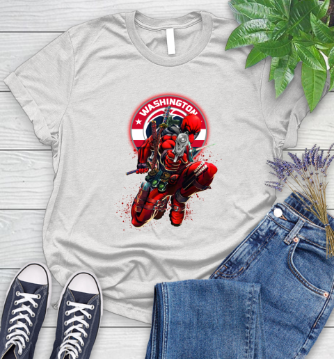 NBA Deadpool Marvel Comics Sports Basketball Washington Wizards Women's T-Shirt