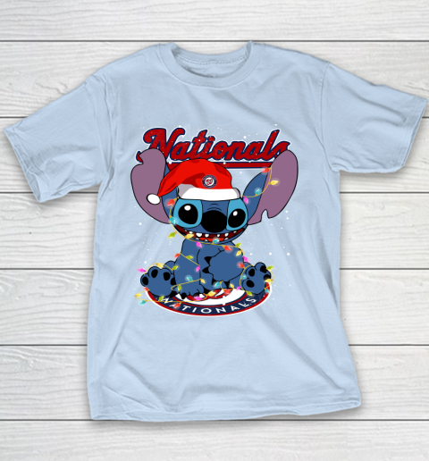 Washington Nationals MLB noel stitch Baseball Christmas Youth T-Shirt 4