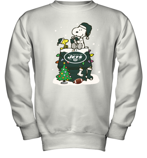 A Happy Christmas With New York Jets Snoopy Youth Sweatshirt