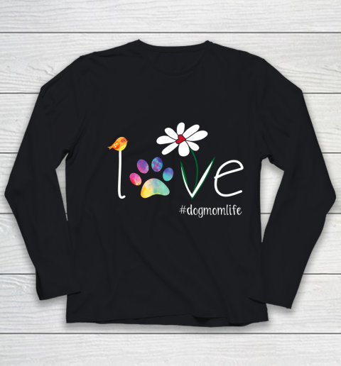 LOVE Dog Mom Sunflower Shirt Gifts Mother Dog lovers Youth Long Sleeve
