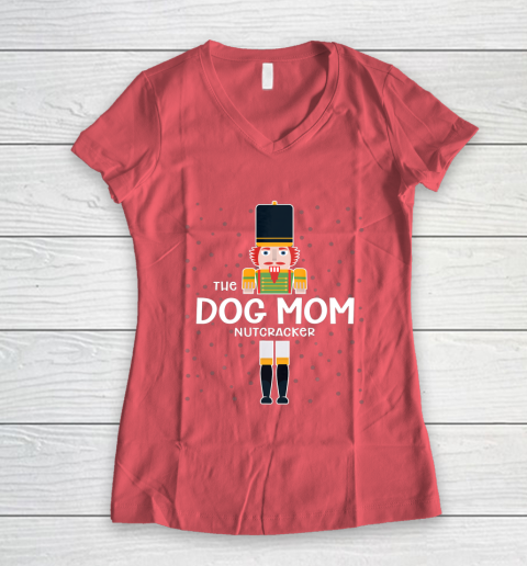 Dog Mom Nutcracker Family Matching Funny Gift Pajama Women's V-Neck T-Shirt 4