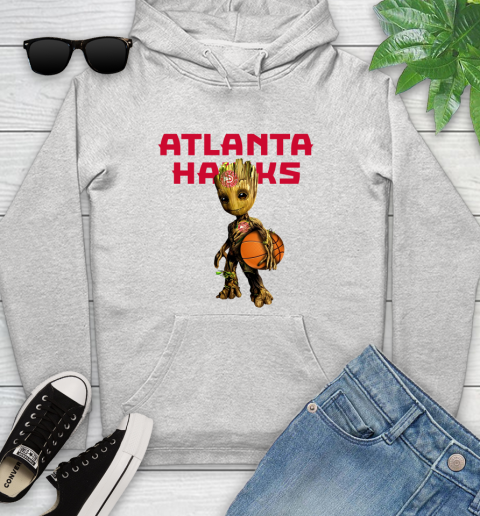 Atlanta Hawks NBA Basketball Groot Marvel Guardians Of The Galaxy Youth Hoodie