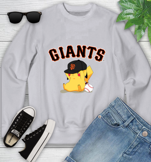 MLB Pikachu Baseball Sports San Francisco Giants Youth Sweatshirt 4
