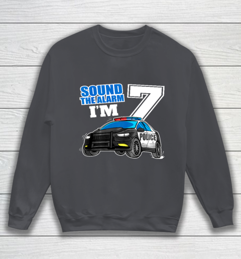 Kids Police Car 7th Birthday Shirt Boy 7 Cop Policeman Officer 7 Year Old Sweatshirt 4