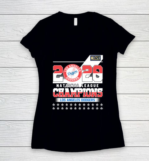 2020 Los Angeles Dodgers National League Champions Women's V-Neck T-Shirt