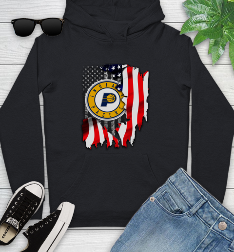 Indiana Pacers NBA Basketball American Flag Youth Hoodie