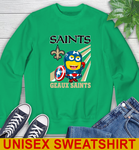 NFL Football New Orleans Saints Captain America Marvel Avengers Minion Shirt Sweatshirt 8