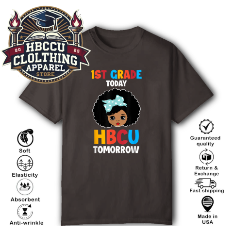 wvzo 1st grade today hbcu tomorrow classic t shirt 2 front dark chocolate HBCU Clothing Apparel