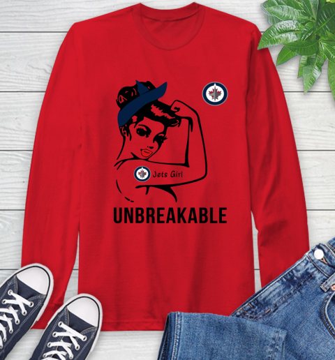 NHL Winnipeg Jets Girl Unbreakable Hockey Sports Long Sleeve T-Shirt 9