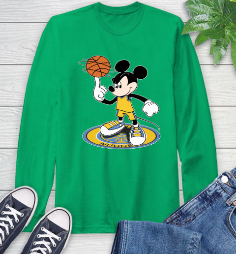 NBA Basketball Denver Nuggets Cheerful Mickey Disney Shirt Long Sleeve T-Shirt 8