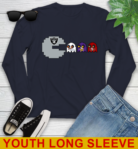 Oakland Raiders NFL Football Pac Man Champion Youth Long Sleeve 3