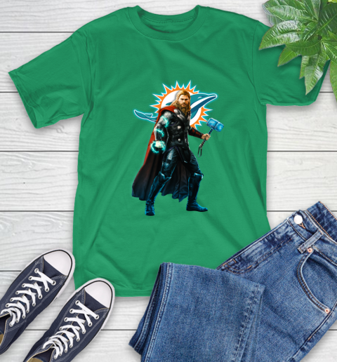 NFL Thor Avengers Endgame Football Miami Dolphins T-Shirt 7