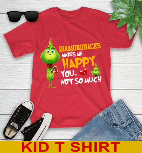 MLB Arizona Diamondbacks Makes Me Happy You Not So Much Grinch Baseball Sports Youth T-Shirt 11