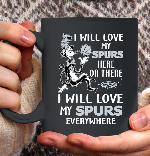 NBA Basketball San Antonio Spurs I Will Love My Spurs Everywhere Dr Seuss Shirt Ceramic Mug 15oz