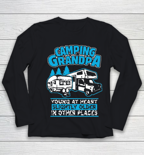 Grandpa Funny Gift Apparel  Camping Grandpa Young At Heart Youth Long Sleeve