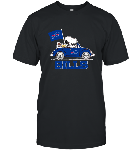 Snoopy And Woodstock Ride The Buffalo Bills Car NFL Unisex Jersey Tee