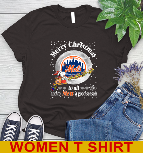 New York Mets Merry Christmas To All And To Mets A Good Season MLB Baseball Sports Women's T-Shirt 9