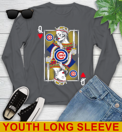 MLB Baseball Chicago Cubs The Queen Of Hearts Card Shirt Youth Long Sleeve 9