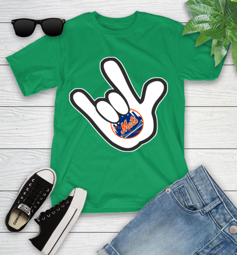 New York Mets MLB Baseball Mickey Rock Hand Disney Youth T-Shirt 6
