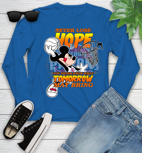 Detroit Pistons NBA Basketball Mickey Disney Never Lose Hope Youth Long Sleeve 10