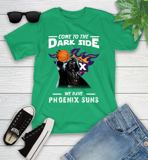 NBA Come To The Dark Side We Have Phoenix Suns Star Wars Darth Vader Basketball Youth T-Shirt 8
