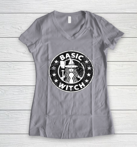 Basic Witch Halloween Vintage Style T Shirt T Shirt.3YSOT0UPCK Women's V-Neck T-Shirt 4