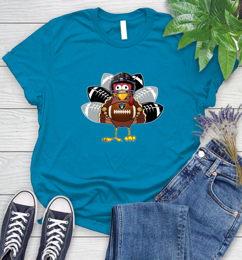 Oakland Raiders Turkey Thanksgiving Day Women's T-Shirt 7