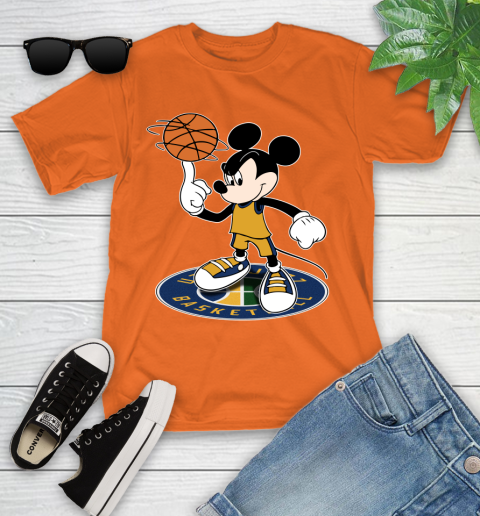 NBA Basketball Utah Jazz Cheerful Mickey Disney Shirt Youth T-Shirt 7
