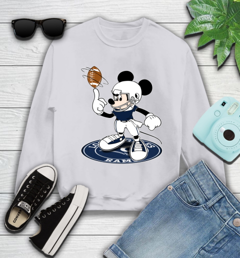 NFL Football Los Angeles Rams Cheerful Mickey Disney Shirt Youth Sweatshirt 4