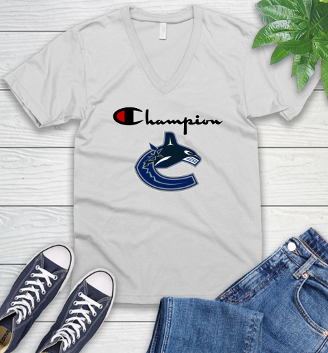NHL Hockey Vancouver Canucks Champion Shirt V-Neck T-Shirt
