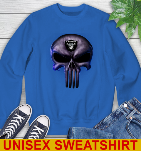 Oakland Raiders NFL Football Punisher Skull Sports Sweatshirt 11