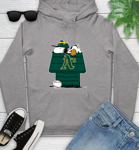 MLB Oakland Athletics Snoopy Woodstock The Peanuts Movie Baseball T Shirt Youth Hoodie 6